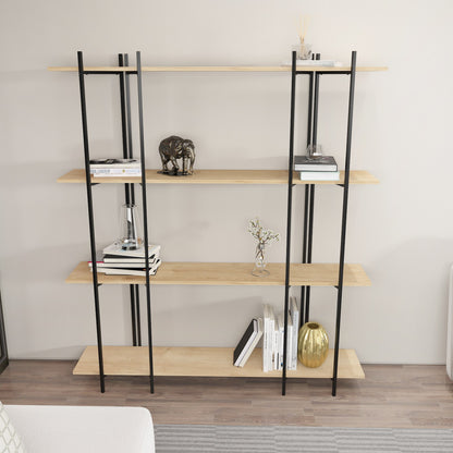 Βιβλιοθήκη 160 × 29,6 × 180 εκ. Δρυς Μαύρο GR875ZNA4550