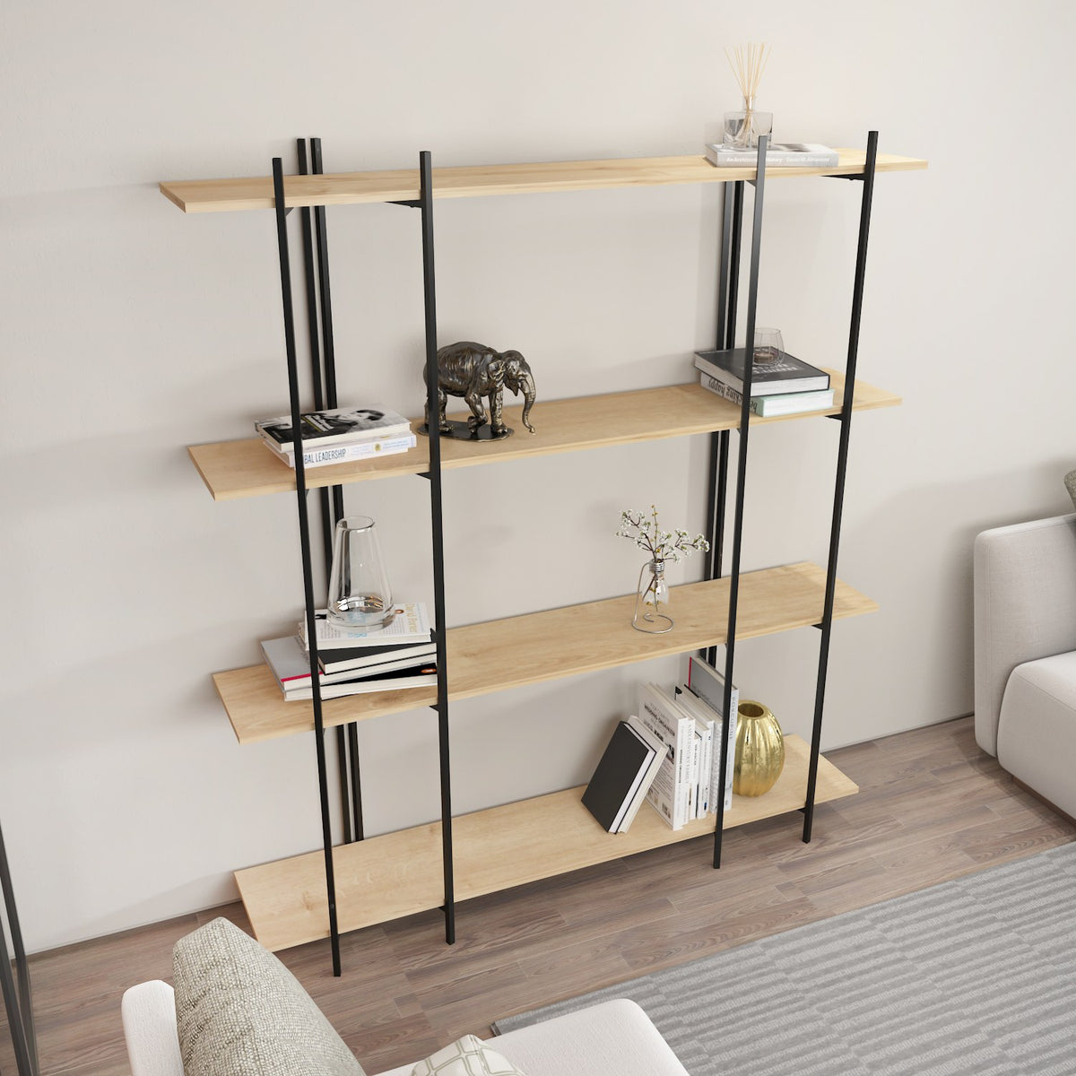 Βιβλιοθήκη 160 × 29,6 × 180 εκ. Δρυς Μαύρο GR875ZNA4550