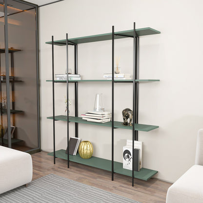 Βιβλιοθήκη 160 × 29,6 × 180 εκ. Πράσινο Μαύρο GR875ZNA4551