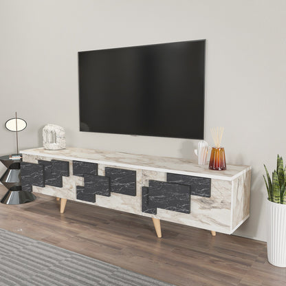 Έπιπλο Τηλεόρασης TV Βάση Σύνθεση Λευκό Marble | 875ZNA4582
