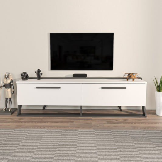 Έπιπλο Τηλεόρασης TV Βάση Σύνθεση Λευκό Μαύρο | 875ZNA4584