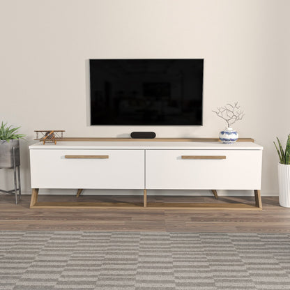 Έπιπλο Τηλεόρασης TV Βάση Σύνθεση Λευκό Καρυδί | 875ZNA4585