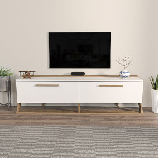 Έπιπλο Τηλεόρασης TV Βάση Σύνθεση Λευκό Καρυδί | 875ZNA4585