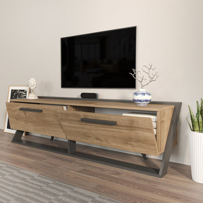 Έπιπλο Τηλεόρασης TV Βάση Σύνθεση Καρυδί Μαύρο | 875ZNA4586