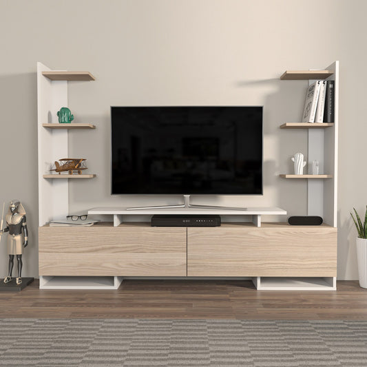 Έπιπλο Τηλεόρασης TV Βάση Σύνθεση Λευκό Δρυς | 875ZNA4587