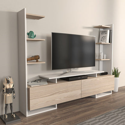 Έπιπλο Τηλεόρασης TV Βάση Σύνθεση Λευκό Δρυς | 875ZNA4587