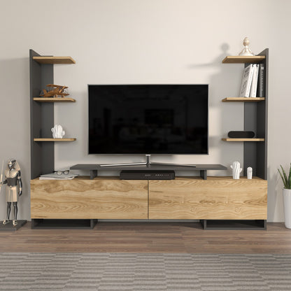 Έπιπλο Τηλεόρασης TV Βάση Σύνθεση Δρυς Μαύρο | 875ZNA4589