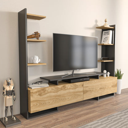 Έπιπλο Τηλεόρασης TV Βάση Σύνθεση Δρυς Μαύρο | 875ZNA4589