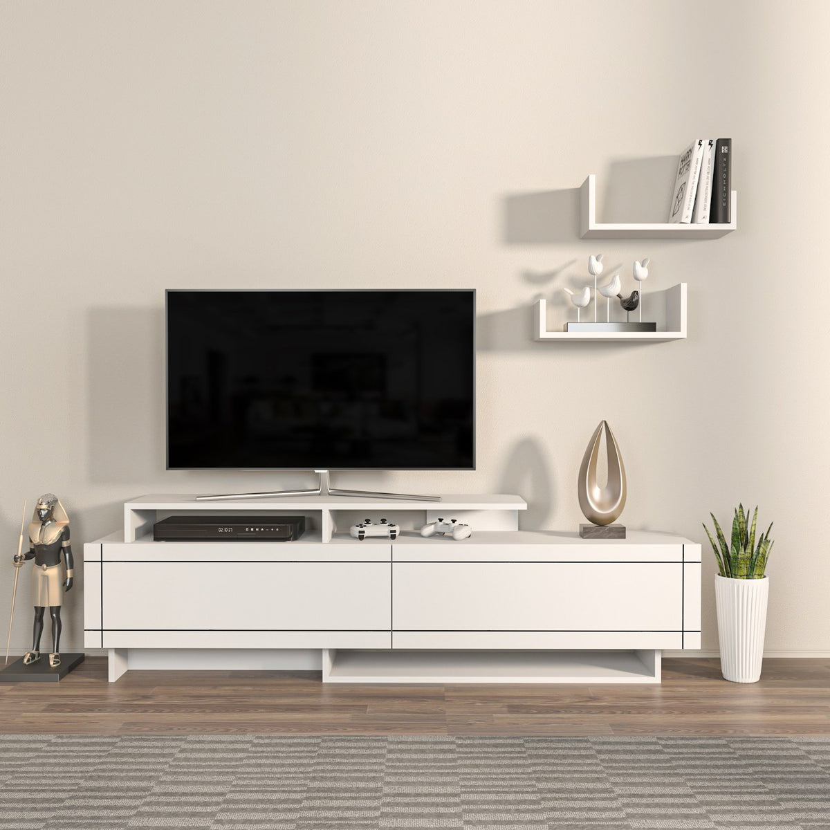 Έπιπλο Τηλεόρασης TV Βάση Σύνθεση Λευκό | 875ZNA4603