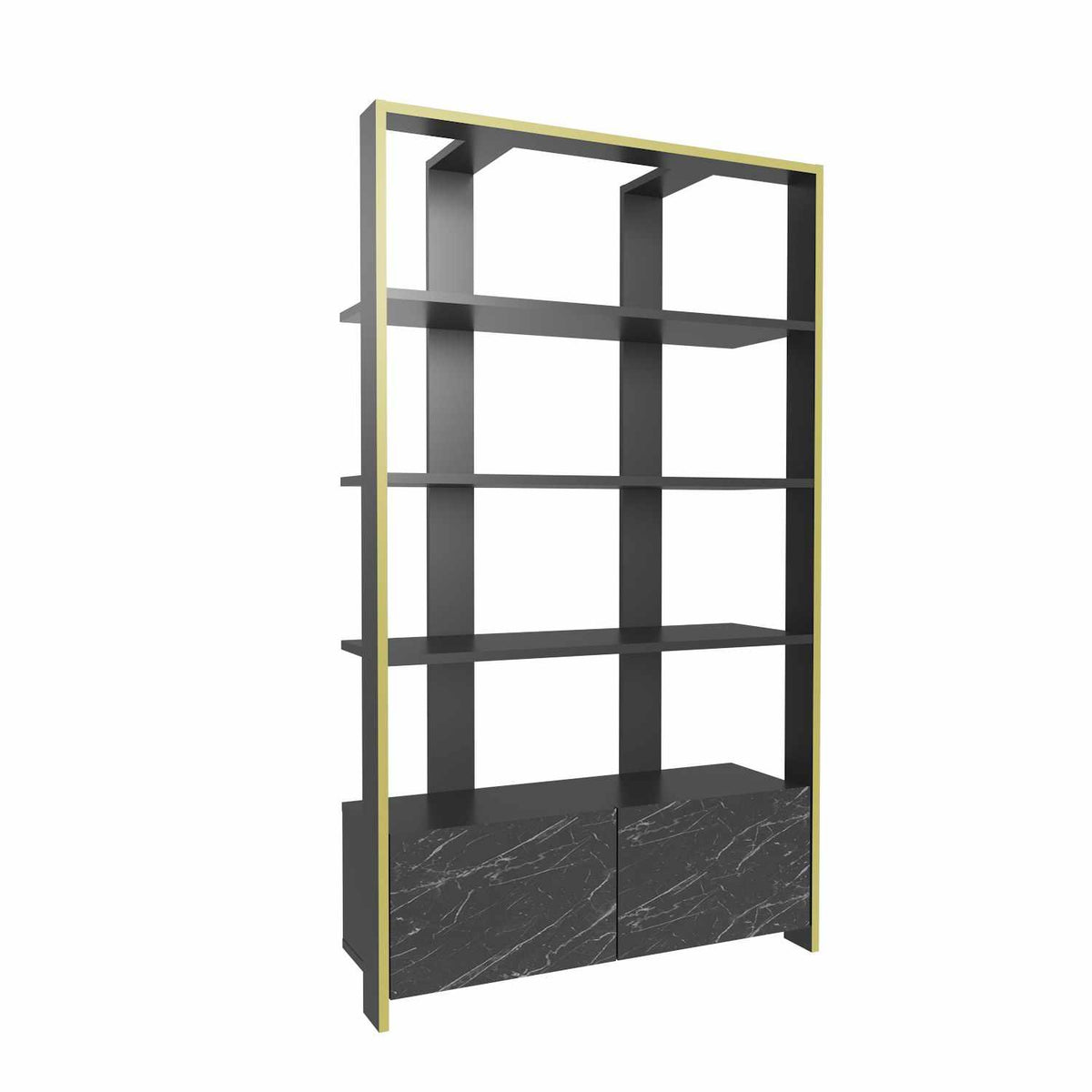 Βιβλιοθήκη 93,6 × 31,5 × 160 εκ. Μαύρο Marble GR875ZNA4616