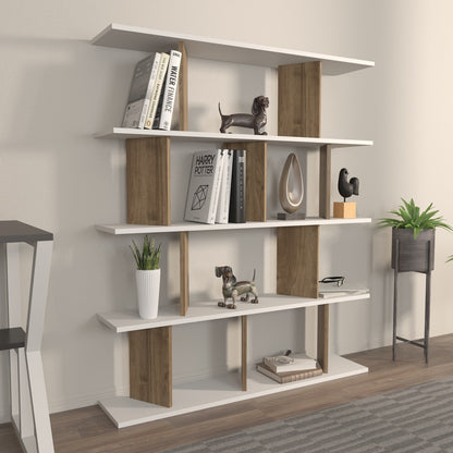 Βιβλιοθήκη 120 × 24,6 × 141 εκ. Λευκό Καρυδί GR875ZNA4618