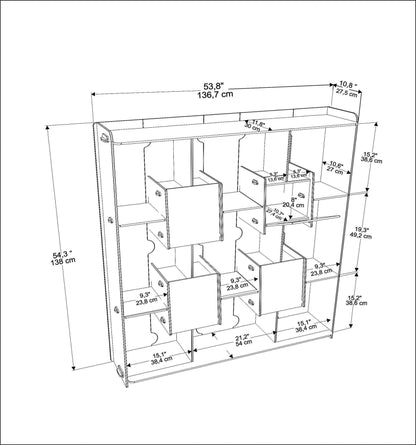Βιβλιοθήκη 136,7 × 27,5 × 138 εκ. Δρυς GR875ZNA4639