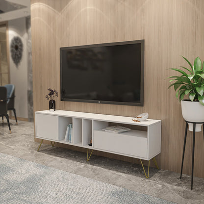 Έπιπλο Τηλεόρασης TV Βάση Σύνθεση Λευκό Χρυσό | 875ZNA5308