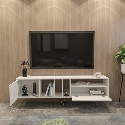 Έπιπλο Τηλεόρασης TV Βάση Σύνθεση Λευκό Χρυσό | 875ZNA5308