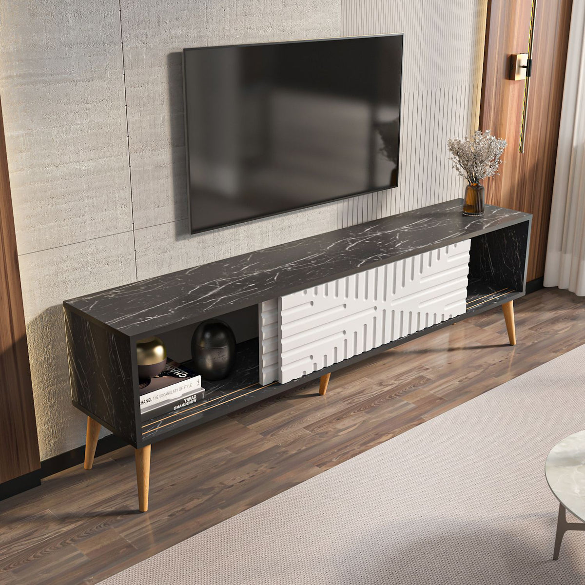 Έπιπλο Τηλεόρασης TV Βάση Σύνθεση Bendire Λευκό | 875ZNA5317