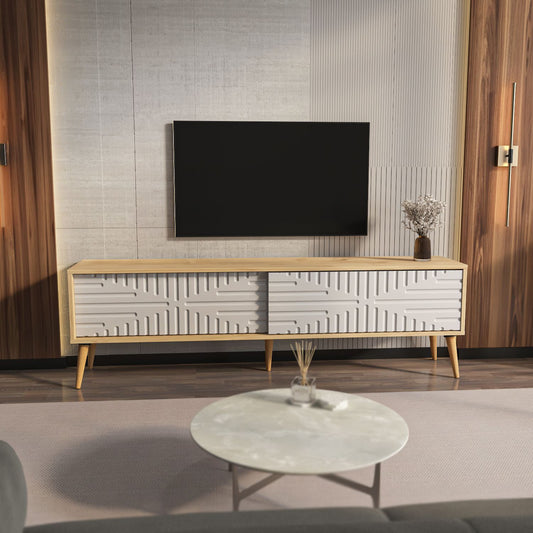 Έπιπλο Τηλεόρασης TV Βάση Σύνθεση Sapphire Δρυς Λευκό | 875ZNA5319