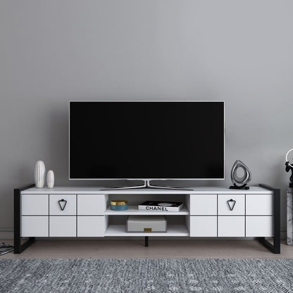 Έπιπλο Τηλεόρασης TV Βάση Σύνθεση Λευκό Μαύρο | 875ZNA5322