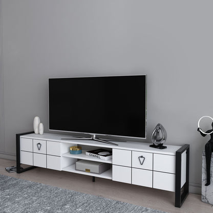 Έπιπλο Τηλεόρασης TV Βάση Σύνθεση Λευκό Μαύρο | 875ZNA5322