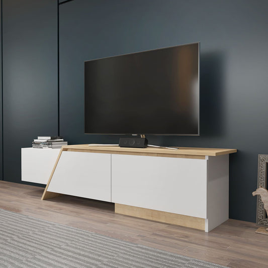 Έπιπλο Τηλεόρασης TV Βάση Σύνθεση Λευκό Sapphire Δρυς | 875ZNA5329