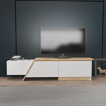 Έπιπλο Τηλεόρασης TV Βάση Σύνθεση Λευκό Sapphire Δρυς | 875ZNA5329