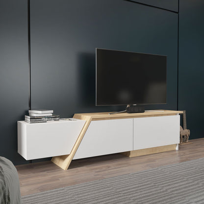 Έπιπλο Τηλεόρασης TV Βάση Σύνθεση Λευκό Sapphire Δρυς | 875ZNA5329