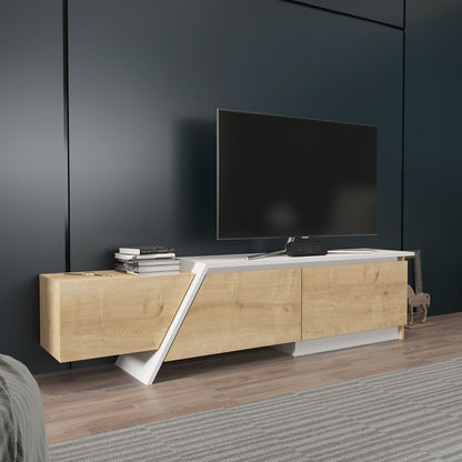 Έπιπλο Τηλεόρασης TV Βάση Σύνθεση Sapphire Δρυς Λευκό | 875ZNA5332