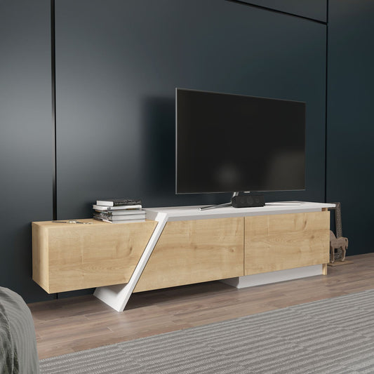 Έπιπλο Τηλεόρασης TV Βάση Σύνθεση Sapphire Δρυς Λευκό | 875ZNA5332