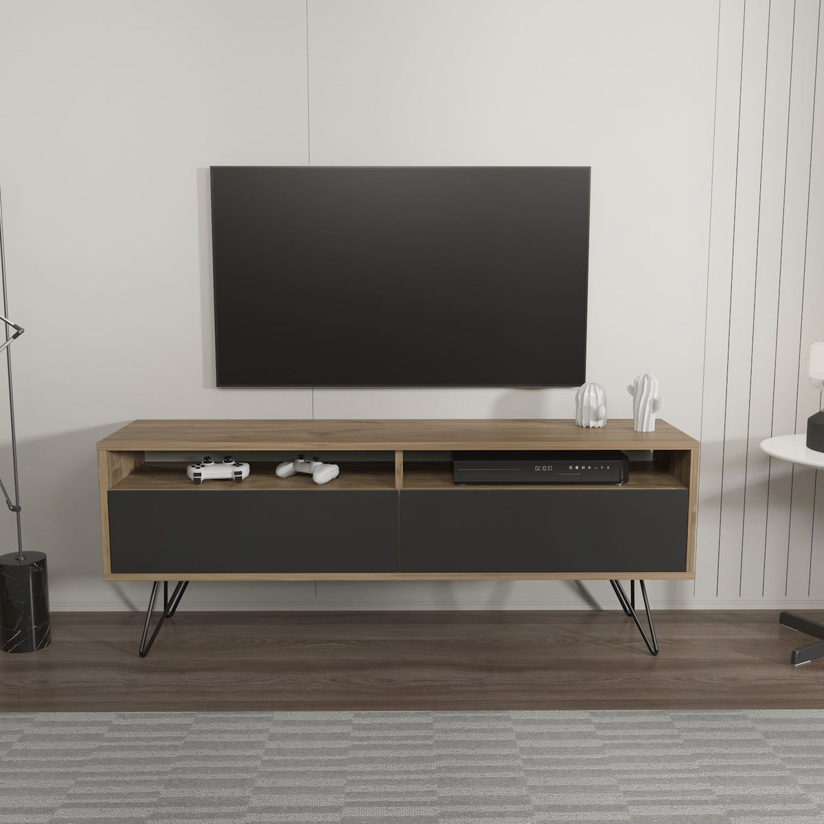 Έπιπλο Τηλεόρασης TV Βάση Σύνθεση Καρυδί Μαύρο | 875ZNA5347
