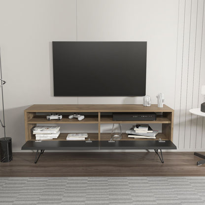 Έπιπλο Τηλεόρασης TV Βάση Σύνθεση Καρυδί Μαύρο | 875ZNA5347