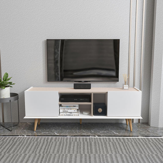 Έπιπλο Τηλεόρασης TV Βάση Σύνθεση Λευκό Beige | 875ZNA5349
