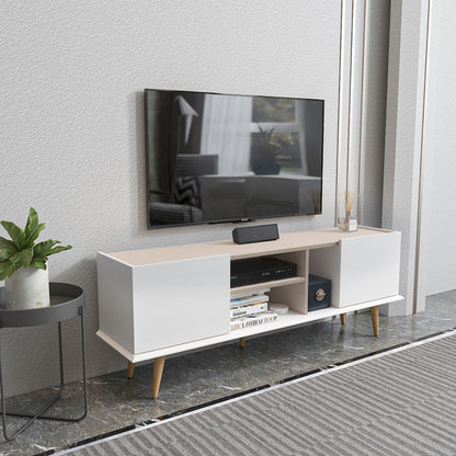 Έπιπλο Τηλεόρασης TV Βάση Σύνθεση Λευκό Beige | 875ZNA5349
