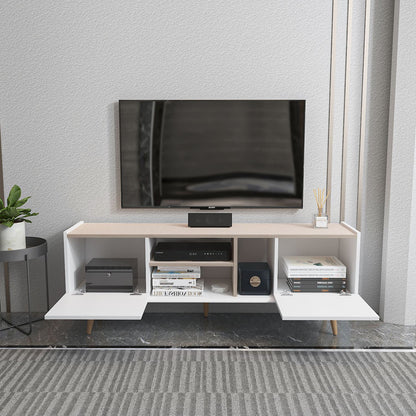 Έπιπλο Τηλεόρασης TV Βάση Σύνθεση Λευκό Beige | 875ZNA5349