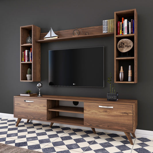 Έπιπλο Τηλεόρασης TV Βάση Σύνθεση Καρυδί | 893RAN1381