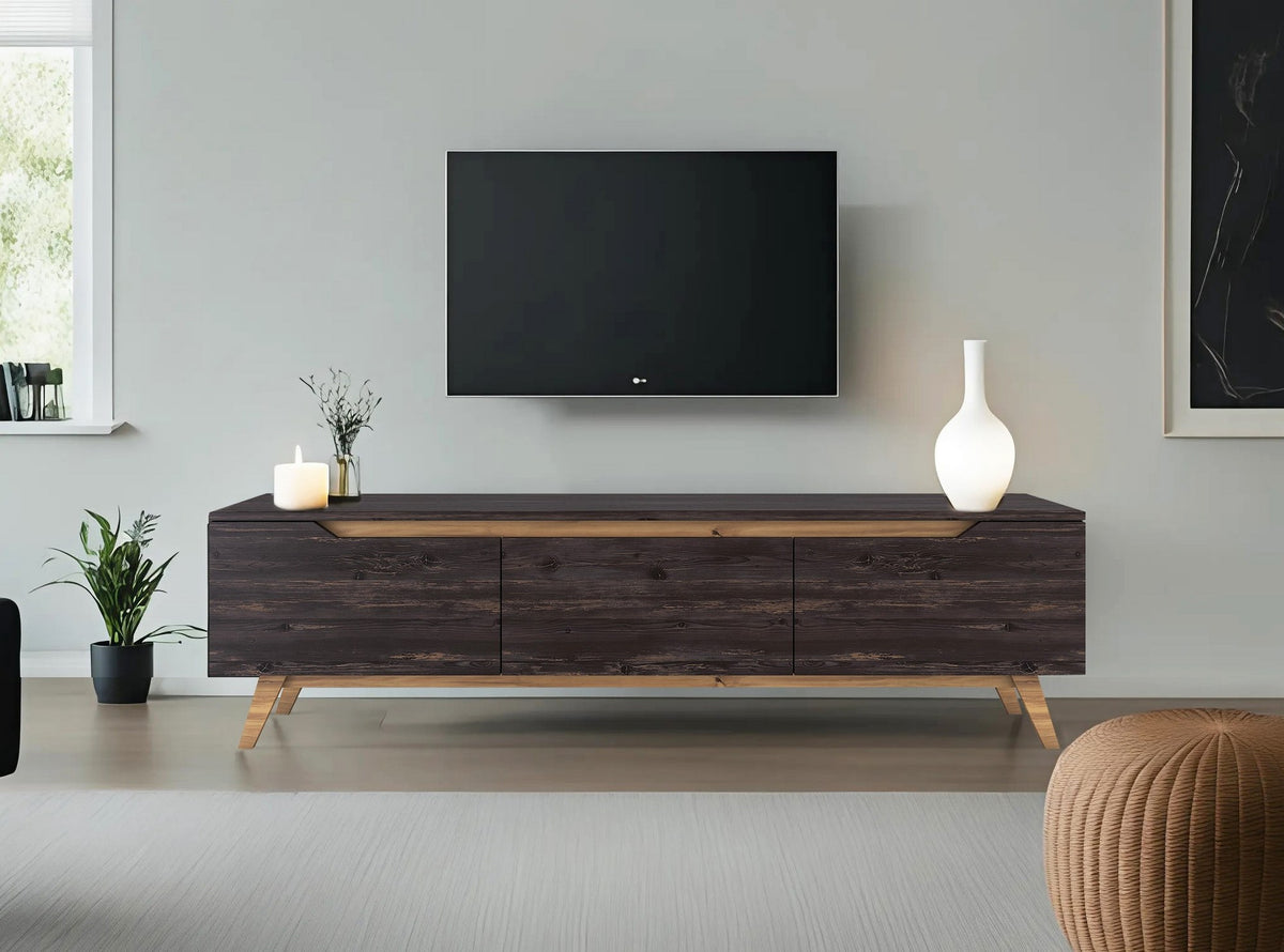Έπιπλο Τηλεόρασης TV Βάση Σύνθεση Μαύρο Καρυδί | 893RAN3101