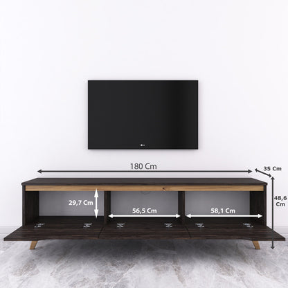 Έπιπλο Τηλεόρασης TV Βάση Σύνθεση Μαύρο Καρυδί | 893RAN3101