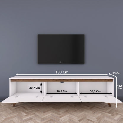 Έπιπλο Τηλεόρασης TV Βάση Σύνθεση Λευκό Καρυδί | 893RAN3105