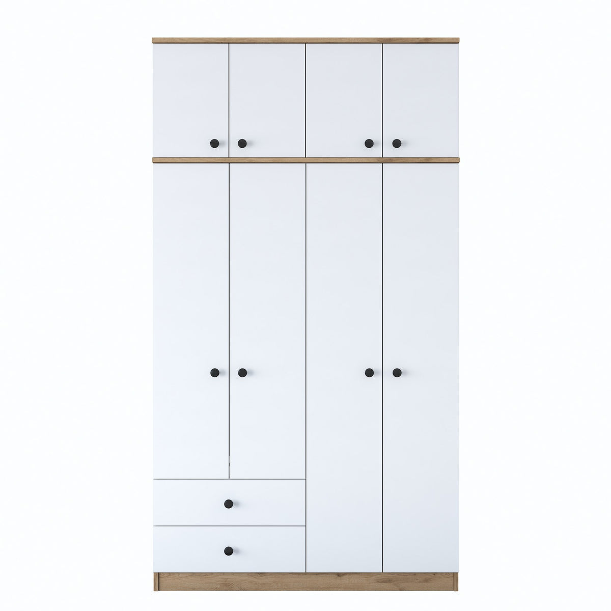 Ντουλάπα 120x216.8x42.5 εκ Walnut White 893RAN3316