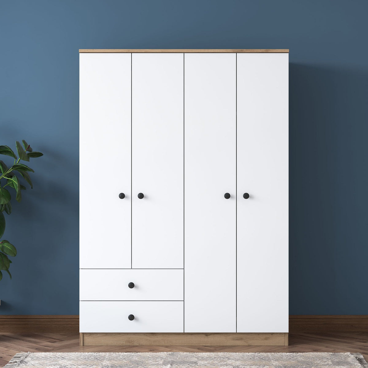 Ντουλάπα 120x170x42.5 εκ Walnut White 893RAN4544