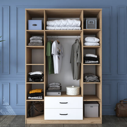 Ντουλάπα 140x210x51.5 εκ Walnut White 893RAN4547