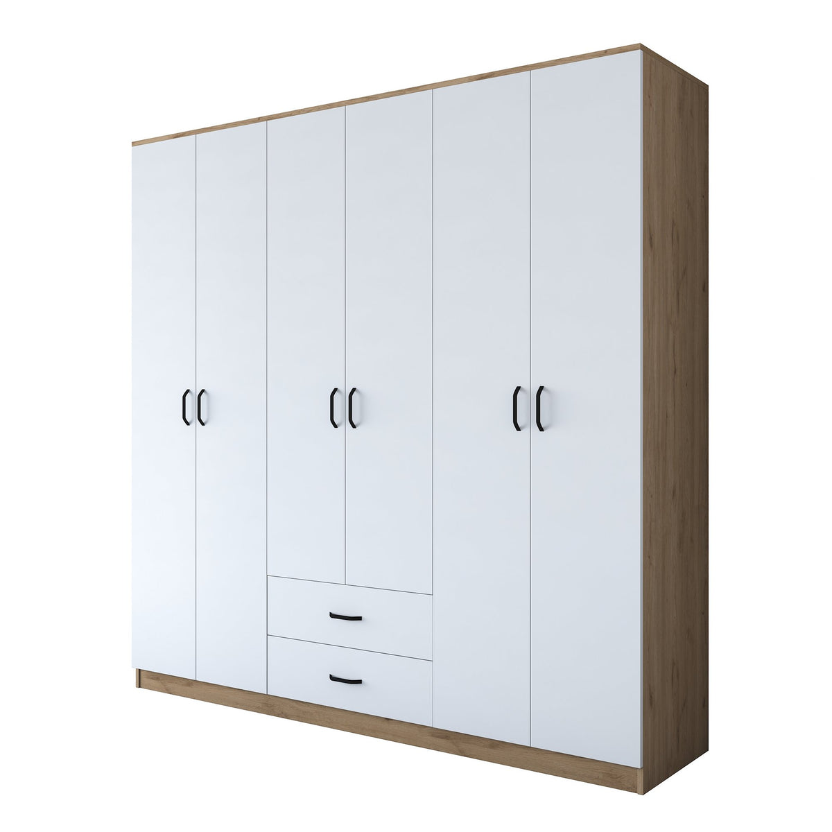 Ντουλάπα 210x210x51.5 εκ Walnut White 893RAN4548