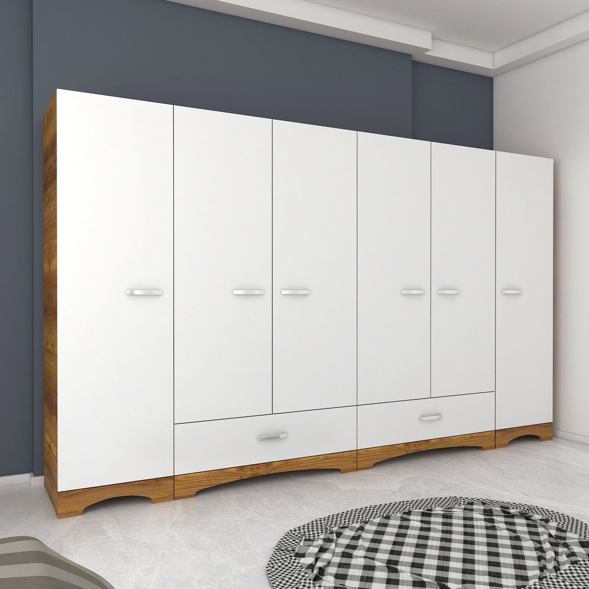 Ντουλάπα 243x181x47.6 εκ White Walnut 893RAN4554