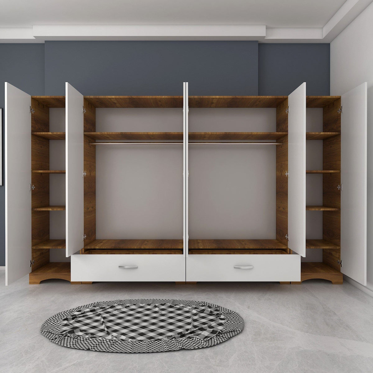 Ντουλάπα 243x181x47.6 εκ White Walnut 893RAN4554