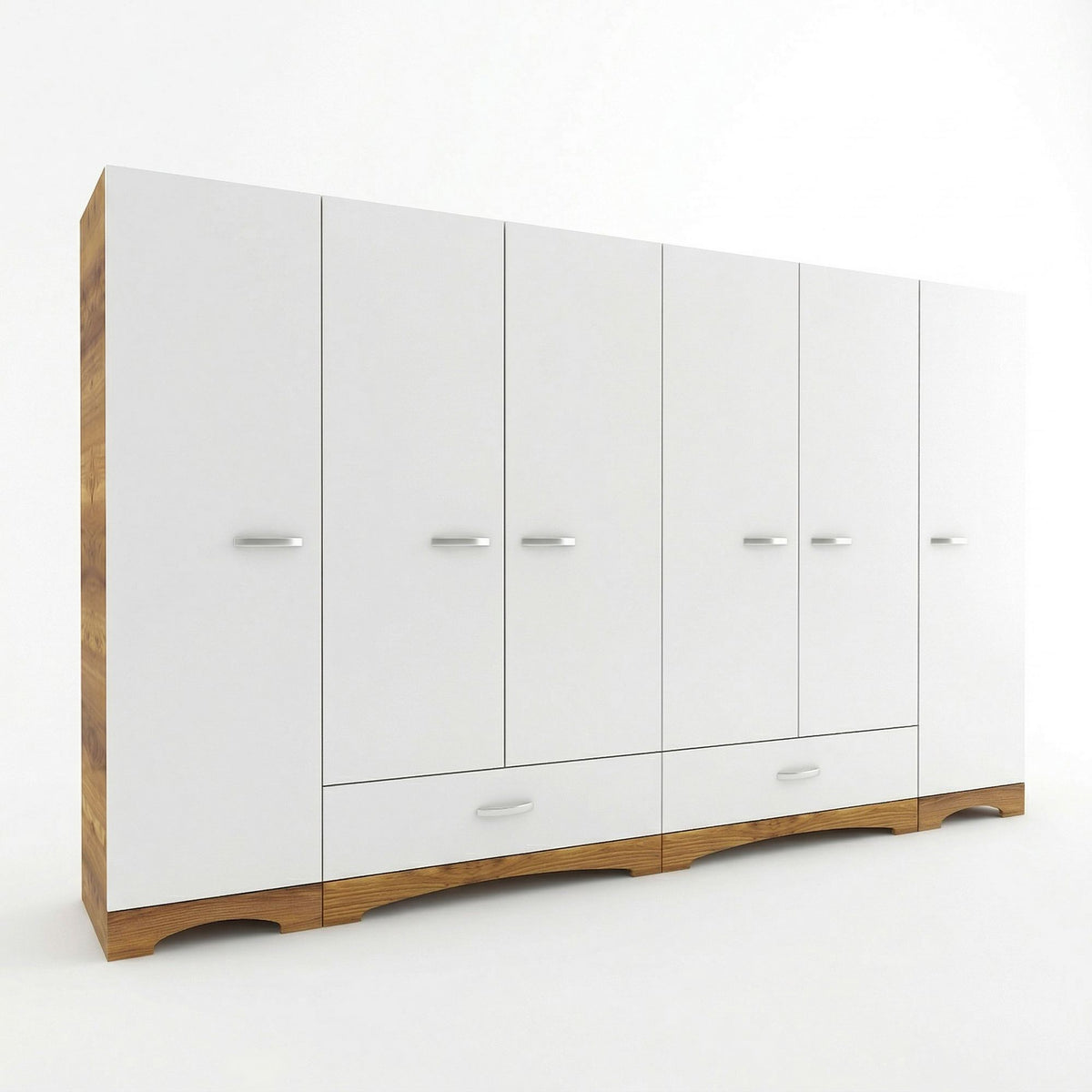 Ντουλάπα 243x181x47.6 εκ White Walnut 893RAN4554