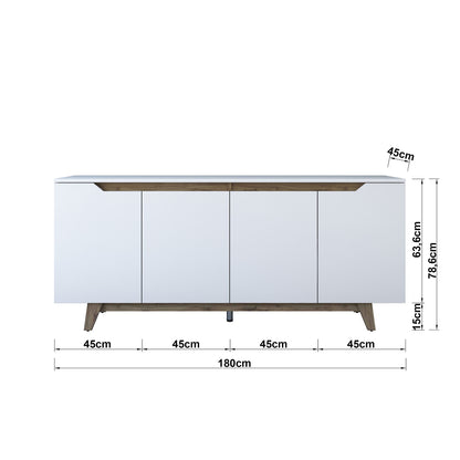 Μπουφές Λευκό
Καρυδί 180x45x78,6cm | 893RAN5102
