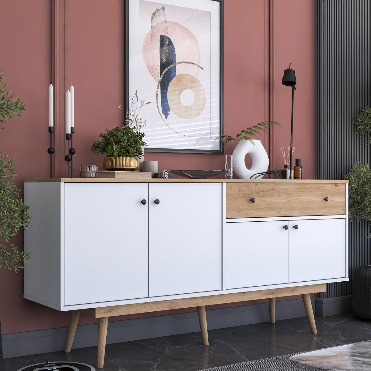 Μπουφές Καρυδί
Λευκό 180x45x87,6cm | 893RAN5112