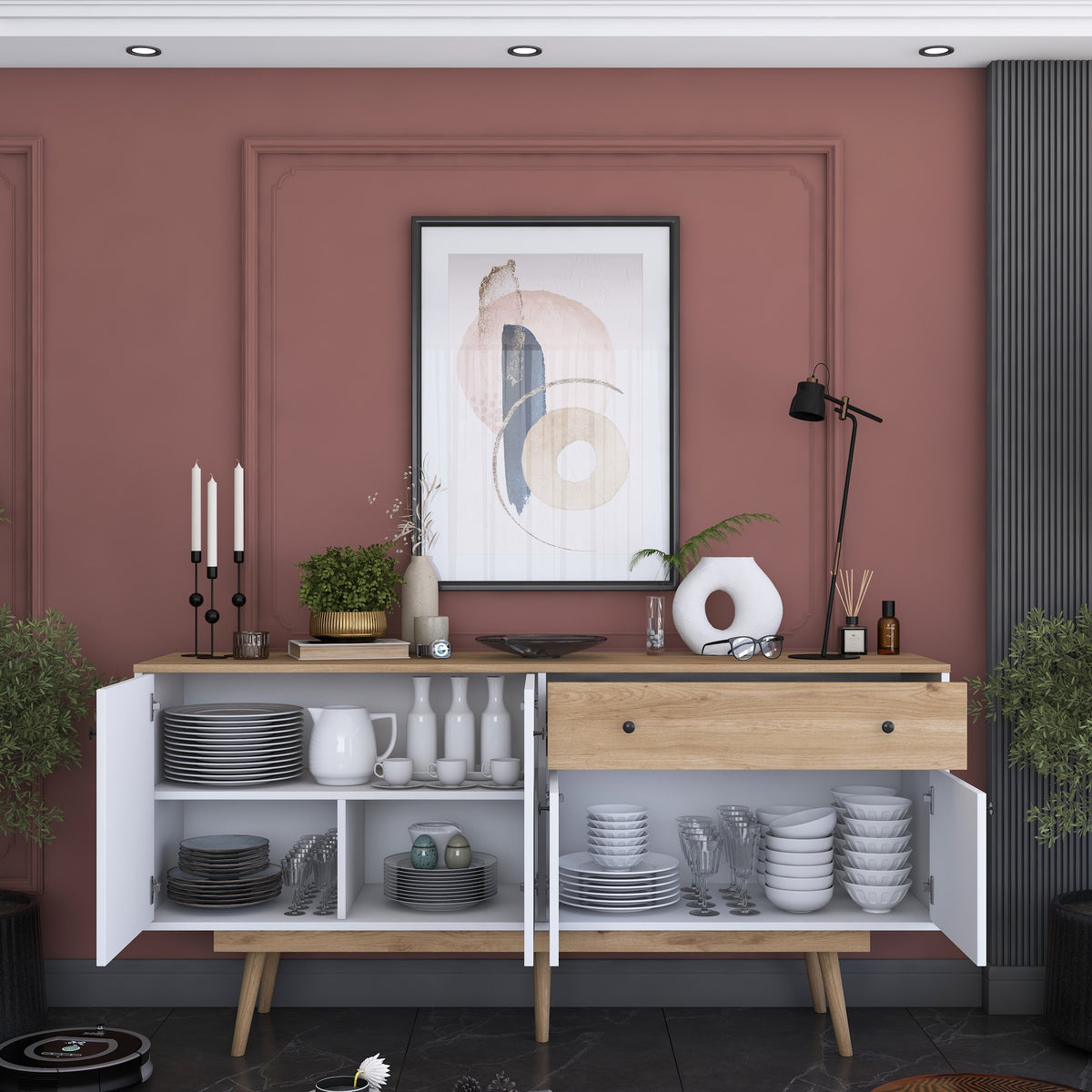 Μπουφές Καρυδί
Λευκό 180x45x87,6cm | 893RAN5112