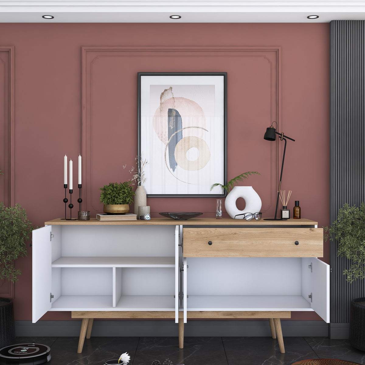 Μπουφές Καρυδί
Λευκό 180x45x87,6cm | 893RAN5112