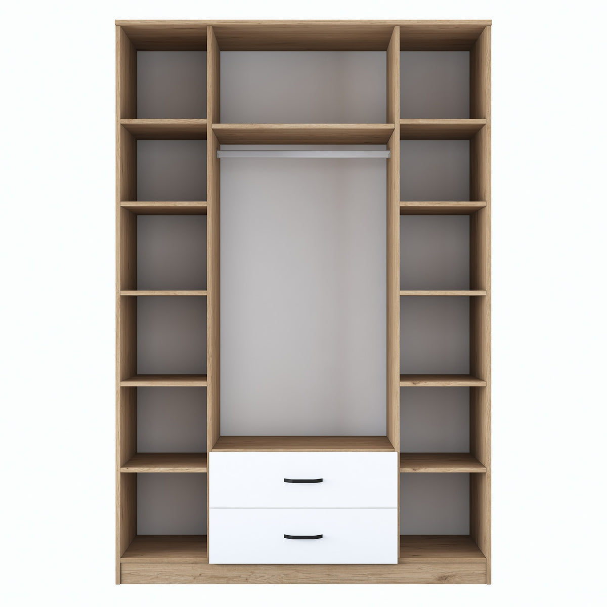 Ντουλάπα 210x210x51.5 εκ Walnut White 893RAN5406
