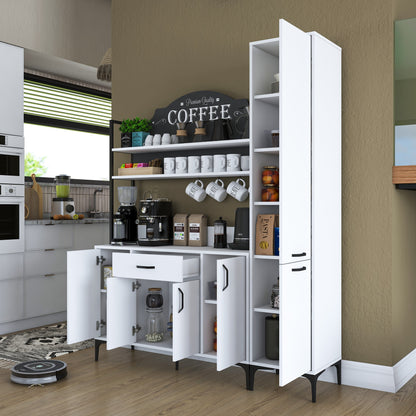 Βοηθητικό Ντουλάπι Κουζίνας Λευκό 160x40x198,6 εκ. με Ράφια – Πολυλειτουργική Ντουλάπα Αποθήκευσης Υψηλής Χωρητικότητας

 Ράφι Κουζίνας 893RAN5454