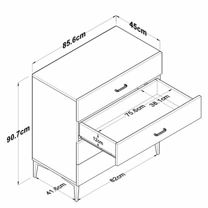 Συρταριέρα 85.6x90.7x45 εκ Sandstone 893RAN5848